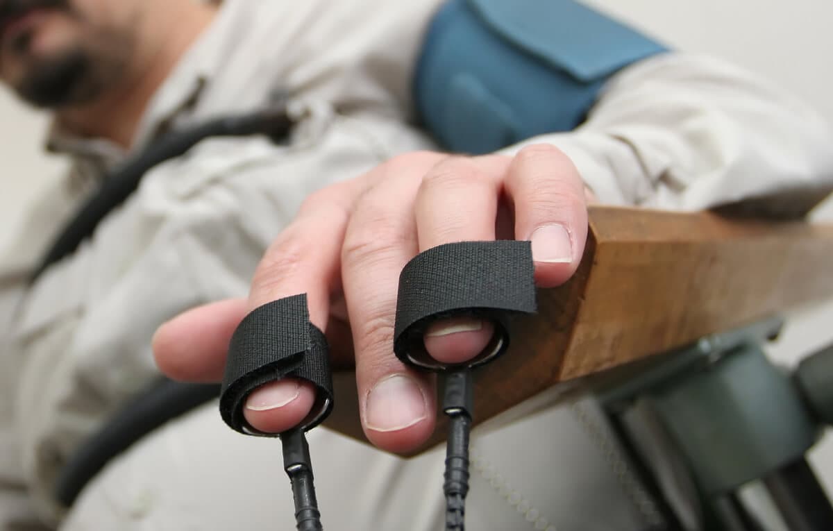 Polygraph examination in progress